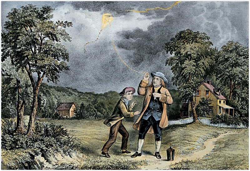 electricity-discovered-by-Benjamin-Franklin