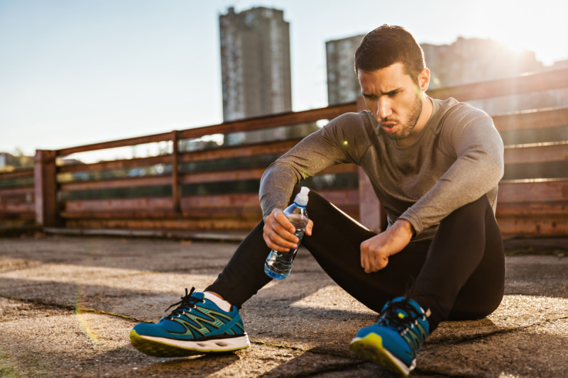 Man resting after workout