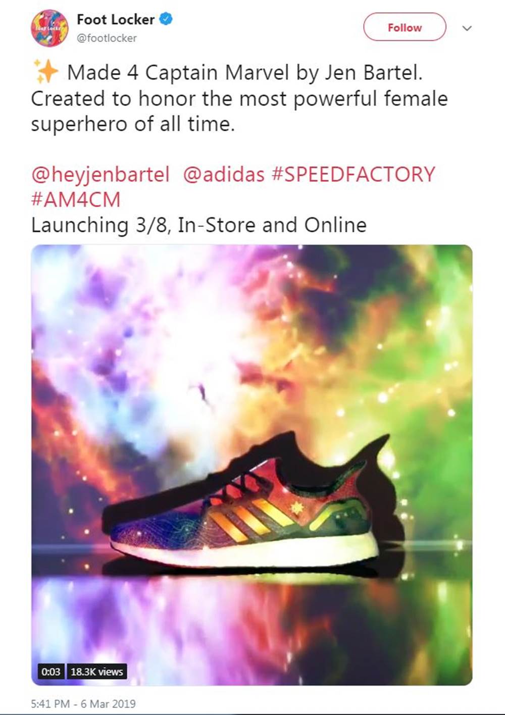 foot locker adidas captain marvel